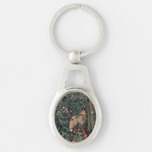 Porte-clés Art de faune de renard de verdure de William Morri