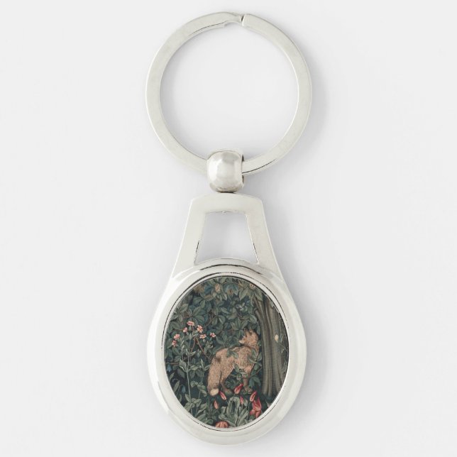 Porte-clés Art de faune de renard de verdure de William Morri (Devant)