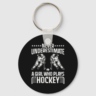 Porte-clés Art De Hockey Amusant Pour Filles Femmes Joueuse D