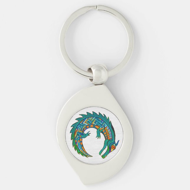 Porte-clés Art de l'alligator tribal (Devant)