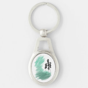 Porte-clés art de l'arbre vert scandinave simple moderne ment