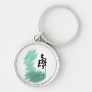 Porte-clés art de l'arbre vert scandinave simple moderne ment