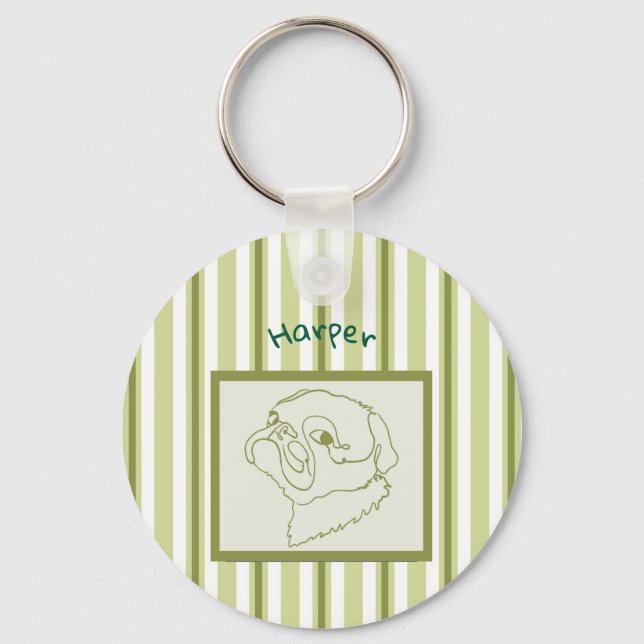 Porte-clés Art de ligne de Carlin personnalisable (Recto)