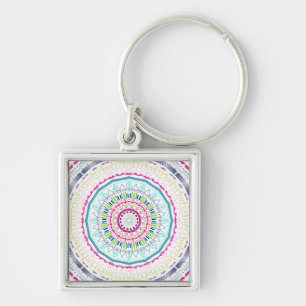 Porte-clés Art de mandala coloré vibrant