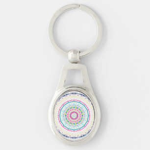 Porte-clés Art de mandala coloré vibrant