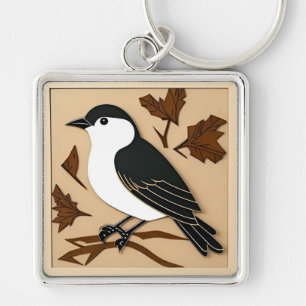 Porte-clés Art de papier coloré d'oiseau