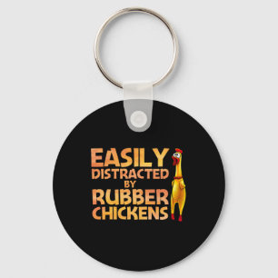 Porte-clés Art de poulet en caoutchouc drôle pour hommes femm