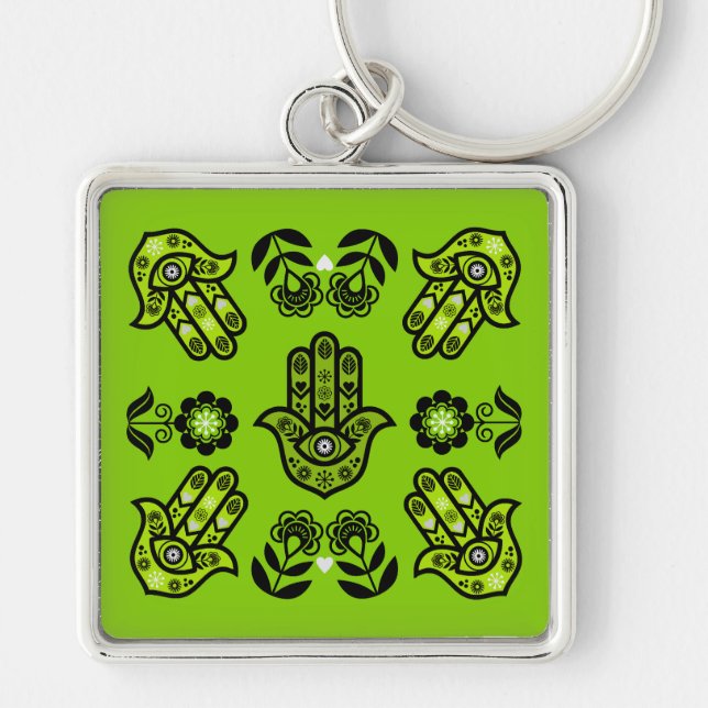 Porte-clés Art de protection de la main Hamsa (Devant)
