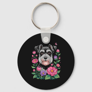 Porte-clés Art de schnauzer drôle pour les femmes amateur de 