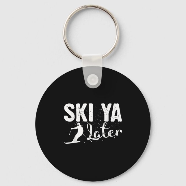 Porte-clés Art De Ski Unique Pour Hommes Femmes Kids Skier Mo (Recto)