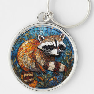 Porte-clés Art de vitrail de Raton Laveur