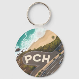Porte-clés Art de voyage aérien de la Pacific Coast Highway