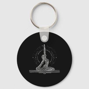 Porte-clés Art de Yoga Flow en une ligne 