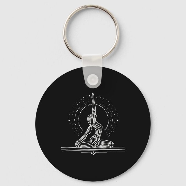 Porte-clés Art de Yoga Flow en une ligne  (Recto)