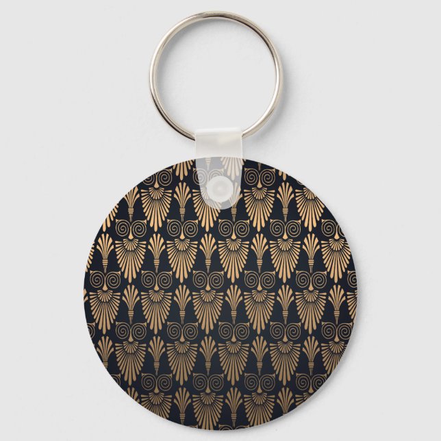 Porte-clés Art Déco Black Gold : Retro. (Recto)
