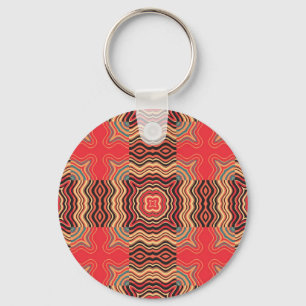 Porte-clés Art Déco Colorful Swirl Retro Art Abstrait