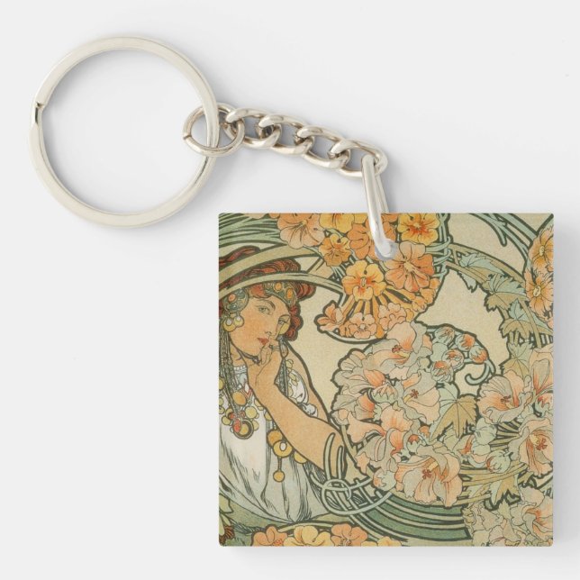 Porte-clés Art déco d'Alphonse Mucha (Devant)
