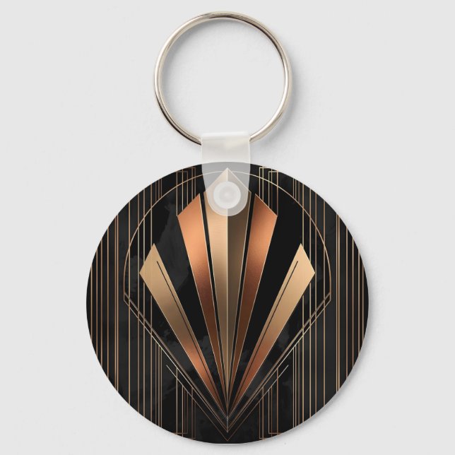 Porte-clés Art Deco Metallic Geometric Elegance (Recto)