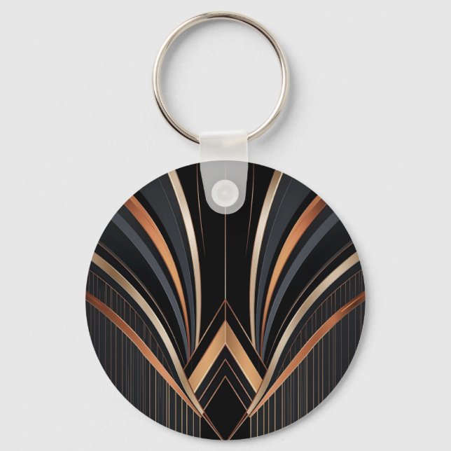 Porte-clés Art Deco Metallic Geometric Elegance (Verso)