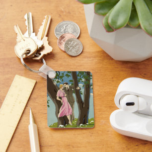 Porte-clés Art Déco vintage couple de jeunes mariés amour et 