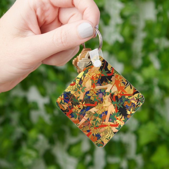 Porte-clés Art Déco vintage, Diana et ses Nymphes ou la chass (main)
