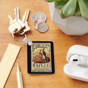 Porte-clés Art d'étiquette vintage, l'inhalateur de poche con