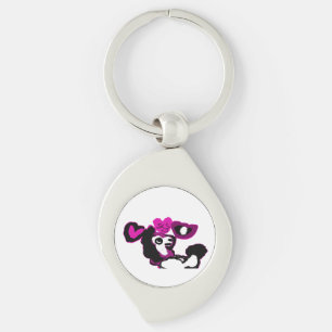 Porte-clés Art du caniche violet