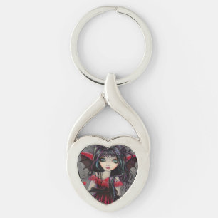 Porte-clés Art du Vampire aux Grands Yeux Chéri