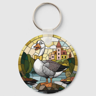 Porte-clés Art du vitrail, Silly Goose Vitrail