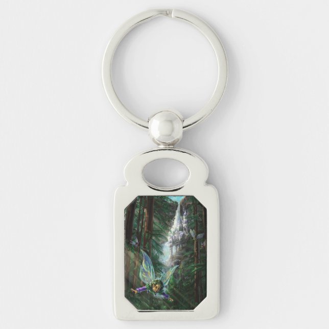 Porte-clés Art fantastique de fées et de châteaux (Devant)