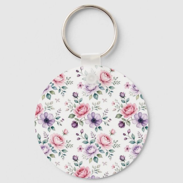Porte-clés Art floral nostalgique (Recto)