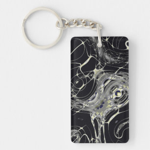 Porte-clés Art fractal abstrait Toile d'Or