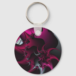 Porte-clés art fractal rose