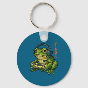 Porte-clés Art Frog joueur japonais Hommes Femmes Garçons Drô