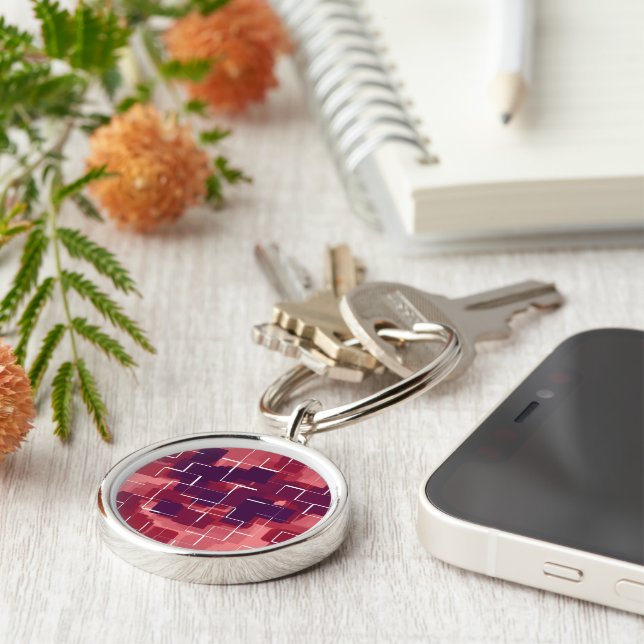 Porte-clés Art géométrique "Cranberry" (Côté)
