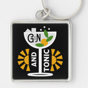 Porte-clés Art Gin Tonic Vintage