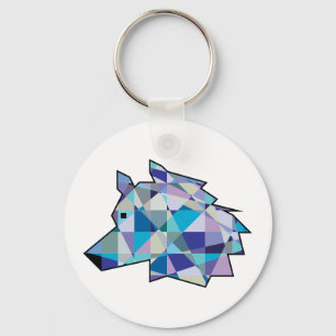 Porte-clés Art graphique original Wolf Head   Profil du visag