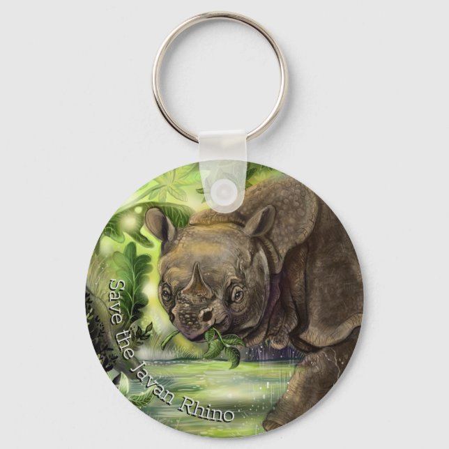 Porte-clés Art Javan Rhino (Recto)