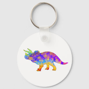 Porte-clés Art jurassique mignon de dinosaure de Triceratops