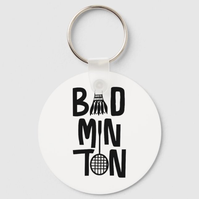 Porte-clés Art minimal Badminton cool (Recto)