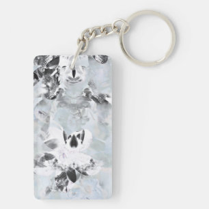 Porte-clés Art moderne abstrait noir et blanc
