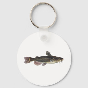 Porte-clés Art noir de poisson-chat de chabot de rivière