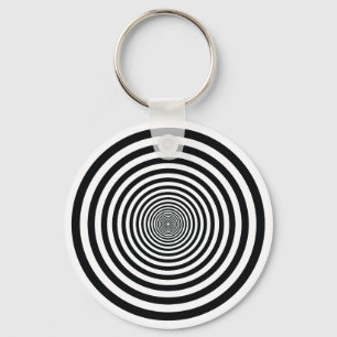 Porte-clés art noir et blanc vo1 de cercle d'illusion