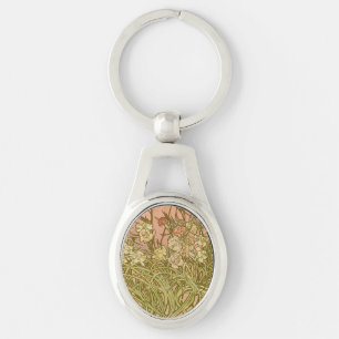 Porte-clés Art Nouveau Alfonse Mucha fleurs d'oeillets floral