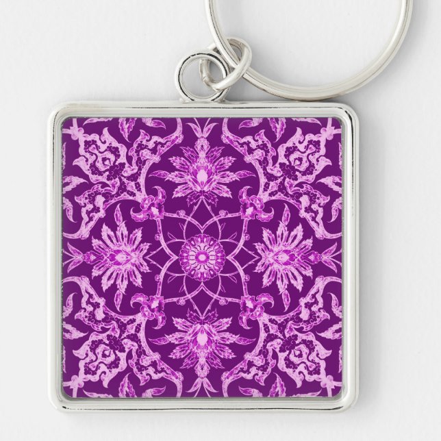 Porte-clés Art Nouveau Chinese Pattern - Amethyst Purple (Devant)