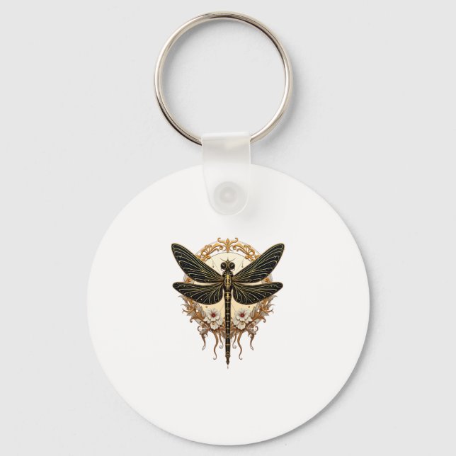 Porte-clés Art Nouveau Dragonfly Elegant Steampunk (Recto)