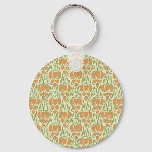 Porte-clés Art Nouveau : Élégance florale (Recto)