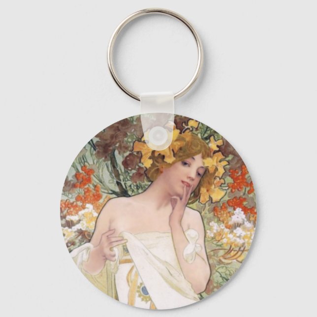Porte-clés Art Nouveau - Mucha - Publicité de parfum (Recto)