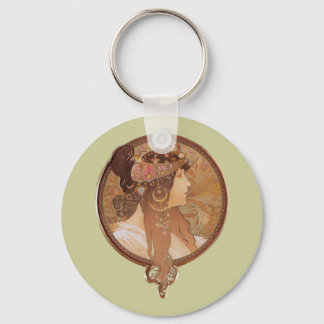 Porte-clés Art Nouveau - Tête Byzantine, La Brunette