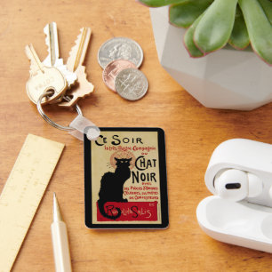 Porte-clés Art Nouveau vintage, Ce Soir Conversation Noir Cha